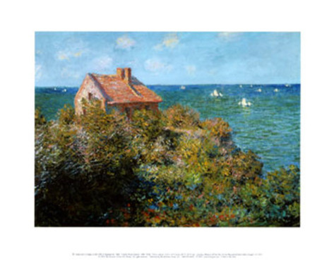 Fisherman's Cottage on the Cliffs at Varengeville - Claude Monet Paintings